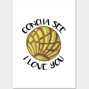 Concha See I Love You Yellow Humor Pun Posters and Art